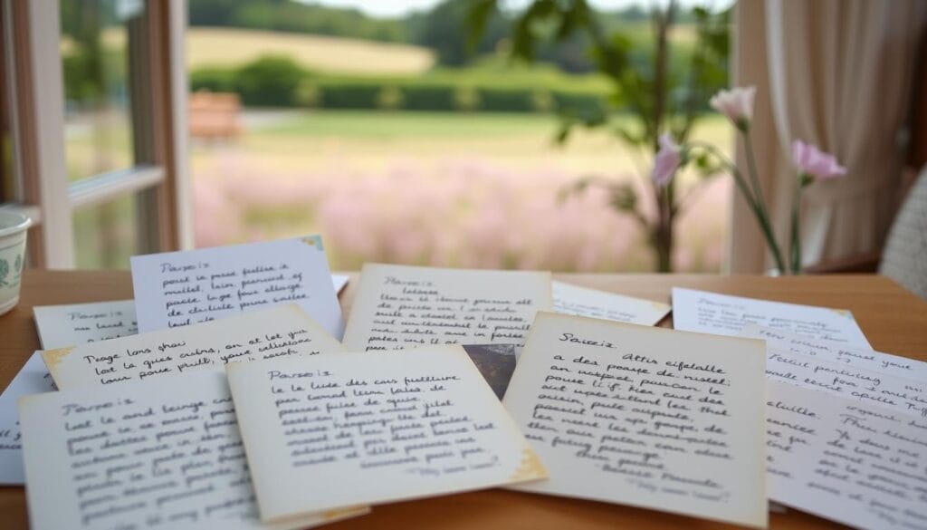 ATDN Santé : services, avis et prise de rendez-vous 3 A serene and inviting scene showcasing well-being testimonials. In the foreground, a collection of handwritten notes and cards, each sharing a personal story of healing and growth. The middle ground features a soothing pastel palette, with soft lighting illuminating the testimonials. In the background, a tranquil landscape unfolds, perhaps a calming garden or a peaceful meadow, conveying a sense of balance and harmony. The overall atmosphere is one of warmth, authenticity, and a genuine connection between the subject and the viewer, reflecting the essence of the "Avis et témoignages sur ATDN Santé" section.