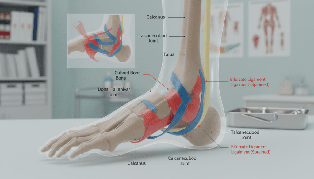 Entorse de Chopart : diagnostic, traitement et guérison 1 anatomie articulation chopart médio-pied